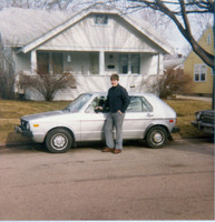 1981 Mike with his 1978 VW Rabbit