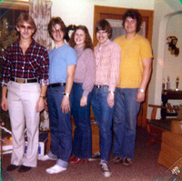 Christmas 1978 the line-up Joe, John, Ann, Mike & Rick