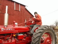 December 2003 Mike doin' chores at the Frechen Farm on their brand new Antique Farmall
