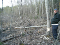 John inspecting Beaver's handy work